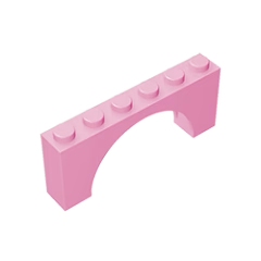 GOBRICKS GDS-678  Arch 1 x 6 x 2 - Medium Thick Top without Reinforced Underside - YWOBB