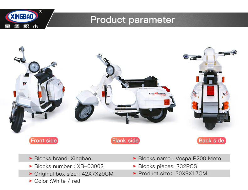 XINGBAO XB-03002 The Vespa P200 Moto - YWOBB