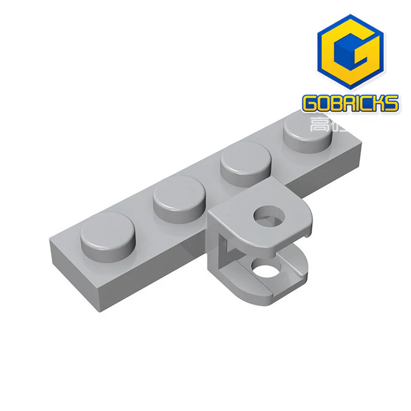 GOBRICKS GDS-1121 Modified 1 x 4 with Tow Ball Socket, Flattened with Holes - YWOBB