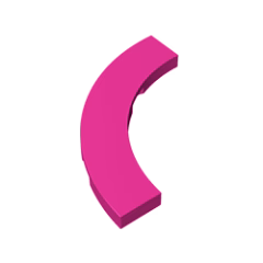 GOBRICKS GDS-1276 Round Corner 4 x 4 Macaroni Wide - YWOBB