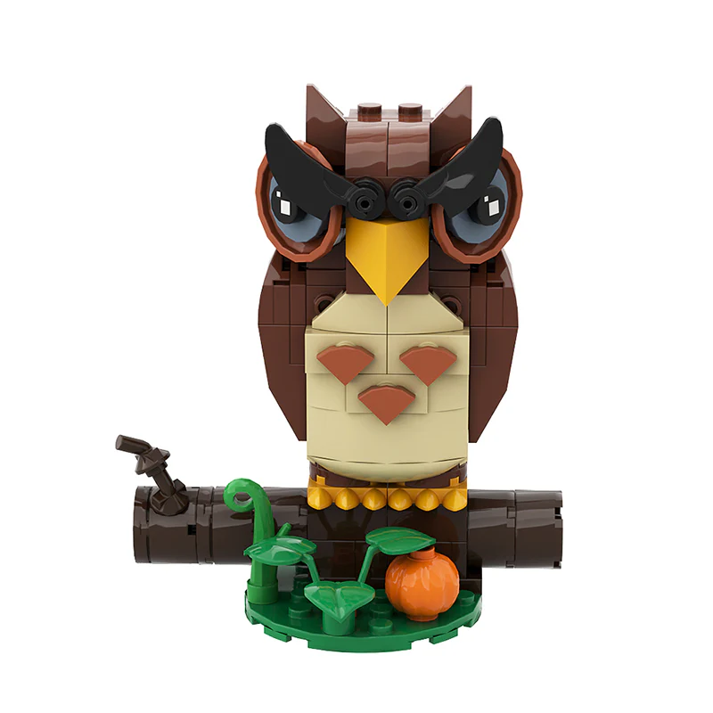 GOBRICKS MOC A0606Y01 Halloween Brickhead-Owl - YWOBB