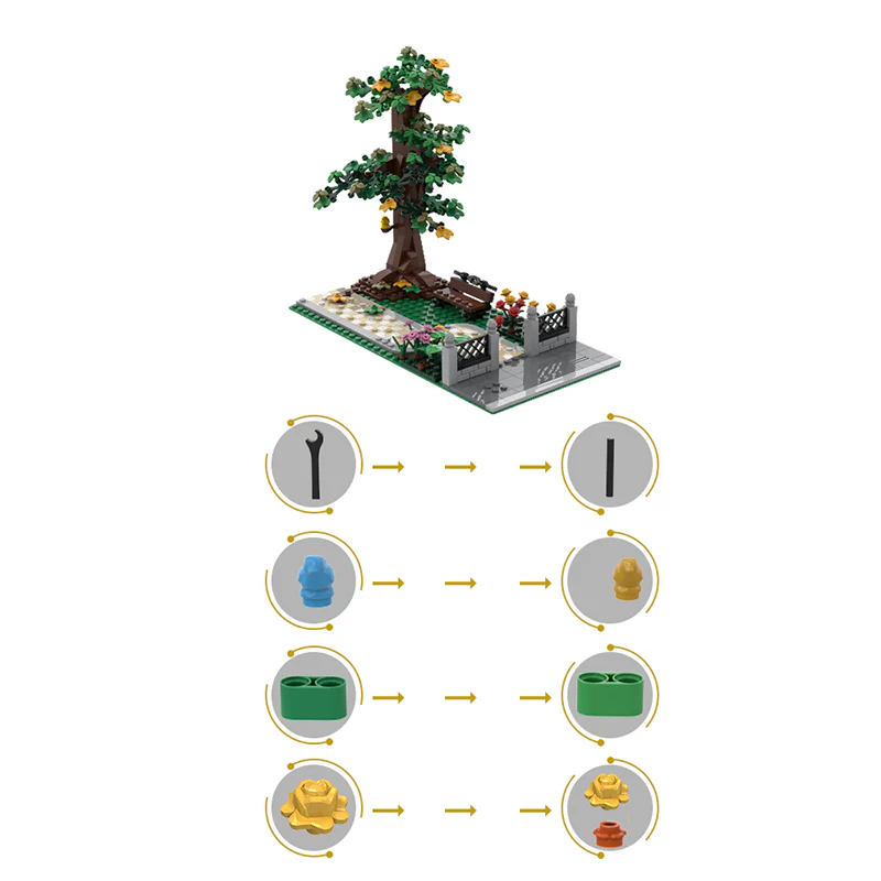 GOBRICKS MOC 135174 Little Park - YWOBB