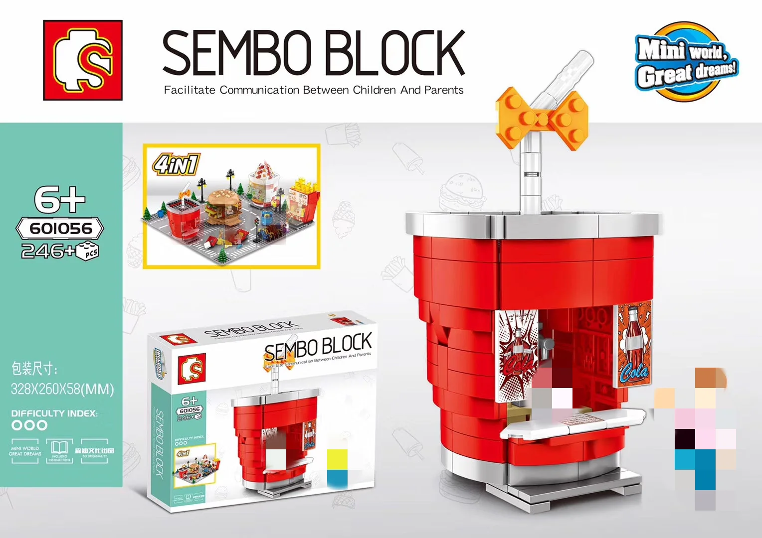 SEMBO 601055-601058 Mini Street Shop - YWOBB