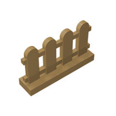 GOBRICKS GDS-1177 Fence 1 x 4 x 2 Paled - YWOBB