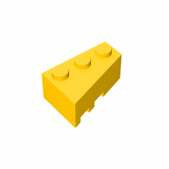 GOBRICKS GDS-595 Wedge 3 x 2 Right - YWOBB