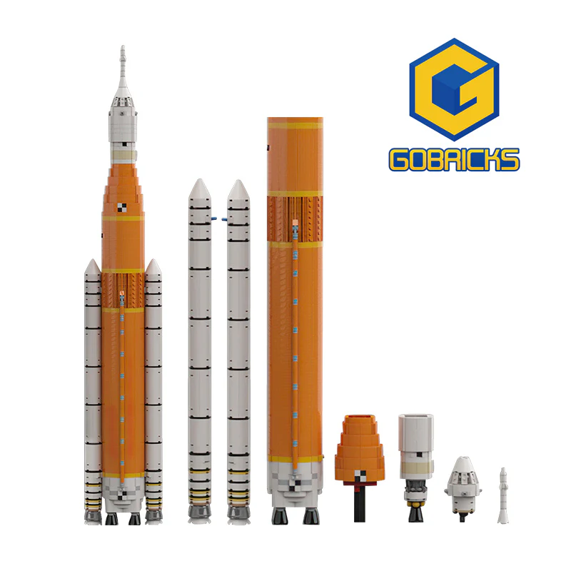 GOBRICKS MOC 28893 NASA Space Launch System Artemis SLS Block 1 (1:110 Saturn V scale) - YWOBB