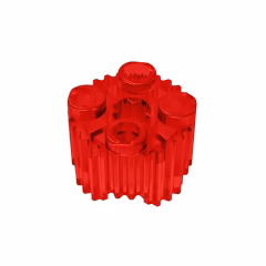 GOBRICKS GDS-748  Round 2 x 2 with Axle Hole and Grille / Fluted Profile - YWOBB