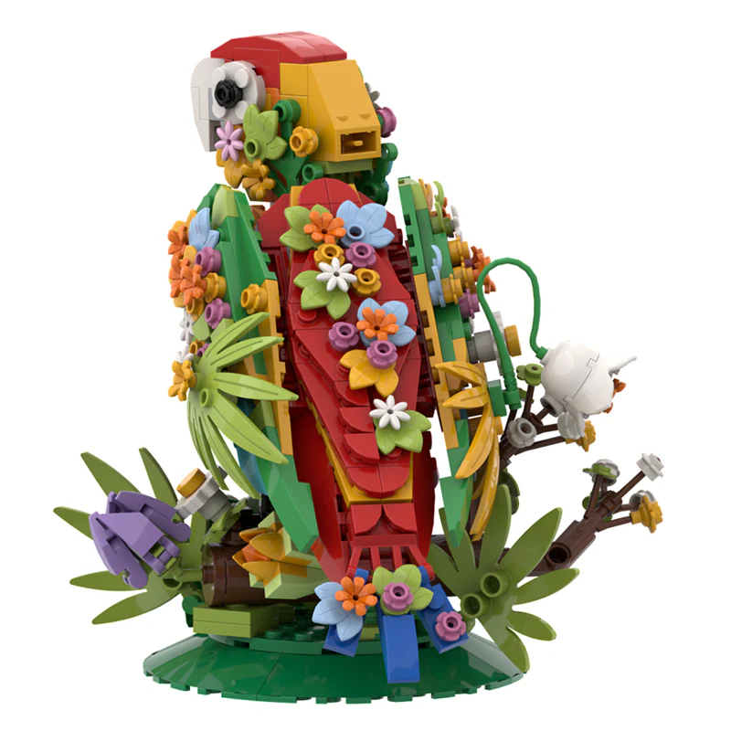 GOBRICKS MOC A1441 flower-talking bird - YWOBB