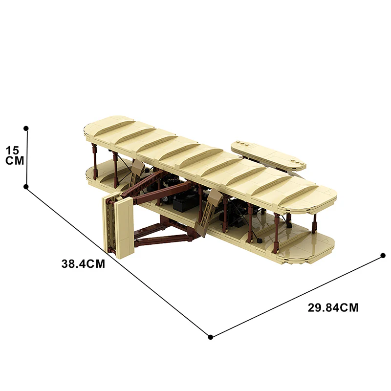 GOBRICKS MOC A0979 wright plane - YWOBB