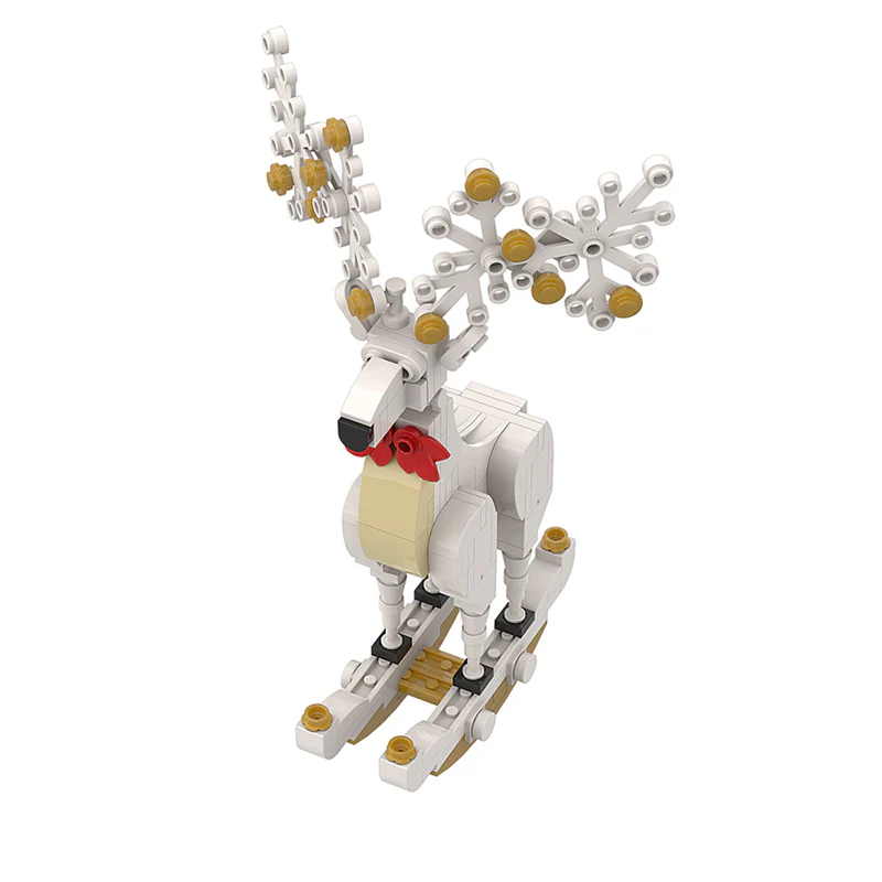 GOBRICKS MOC A0157Y03 Christmas Spirit Deer Ornament: Smart White - YWOBB