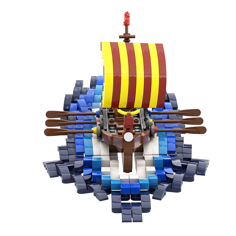 GOBRICKS MOC A0393  viking surf boat - YWOBB
