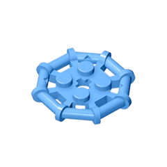 GOBRICKS GDS-1075 Modified 2 x 2 with Bar Frame Octagonal, Reinforced, Completely Round Studs - YWOBB
