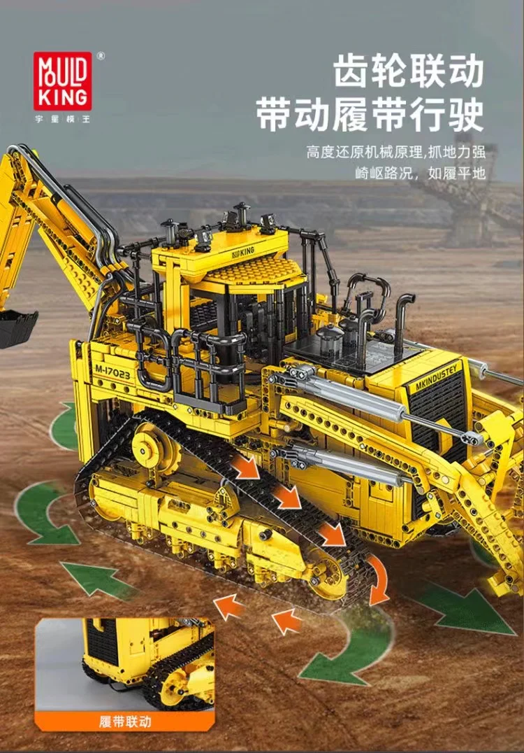 Mould King 17023 RC Pneumatic Bulldozer OVP EU Warehouse Version - YWOBB