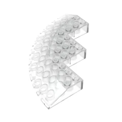 GOBRICKS GDS-1223 Round Corner 10 x 10 with Slope 33 Edge, Axle Hole, Facet Cutout - YWOBB