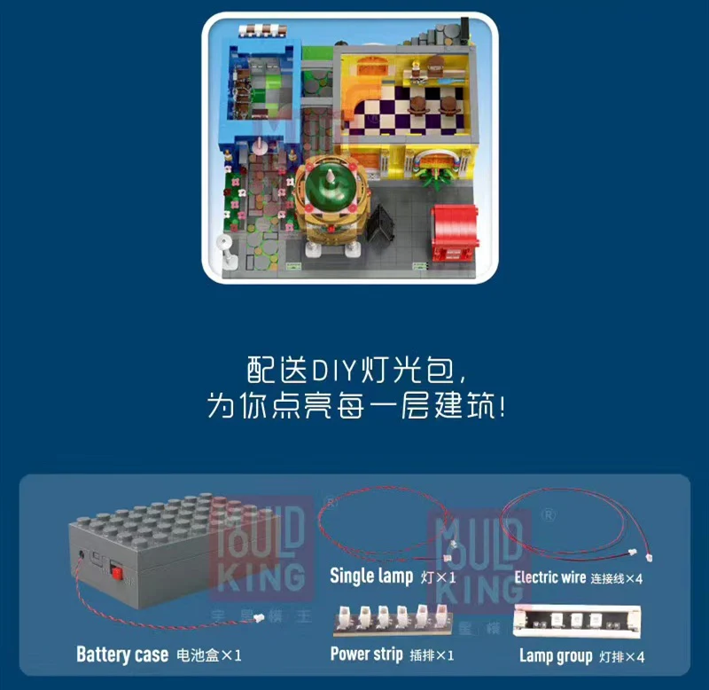 Mould King 16031 Barber Shop with LED lights - YWOBB
