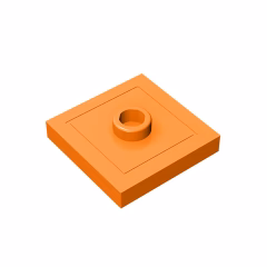 GOBRICKS GDS-805  Modified 2 x 2 with Groove and 1 Stud in Center - YWOBB