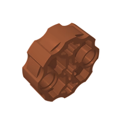 GOBRICKS GDS-1074 Axle Connector Block Round with 2 Pin Holes and 3 Axle Holes - YWOBB