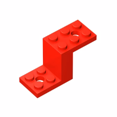 GOBRICKS GDS-1129 Bracket 5 x 2 x 2 1/3 with 2 Holes and Bottom Stud Holder - YWOBB