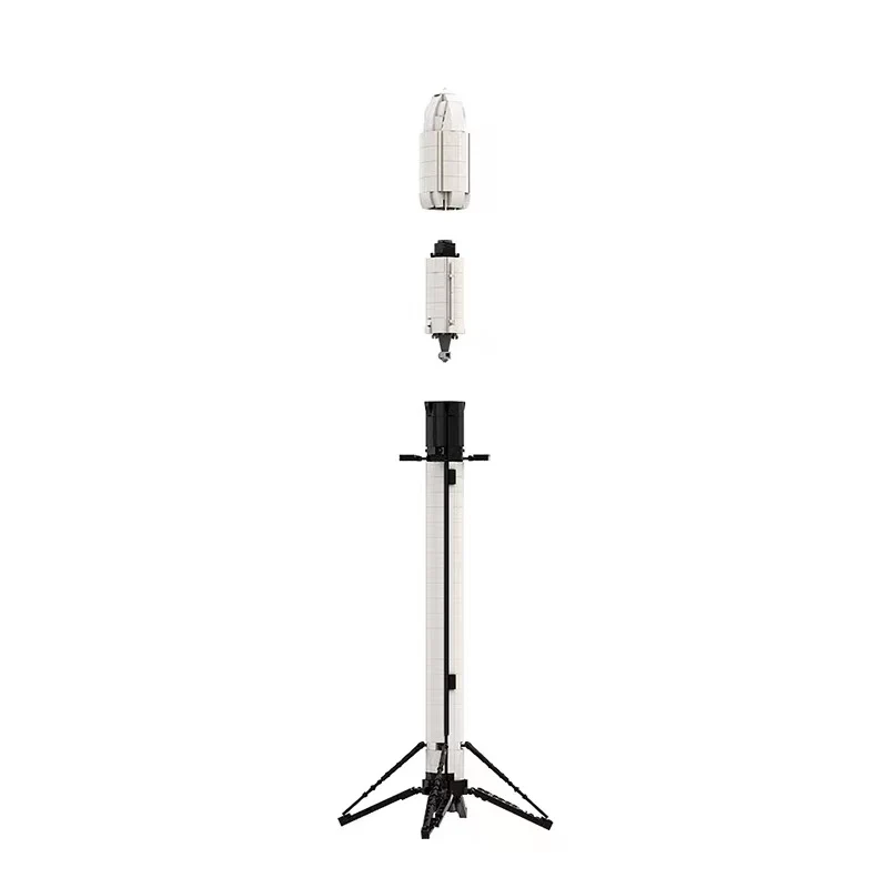 GOBRICKS MOC A0112Y01 Gray Falcon 9 Rocket (Falcon9)[1:110 Model] - YWOBB