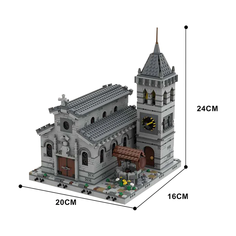 GOBRICKS MOC 33985 Medieval Church - modular - YWOBB