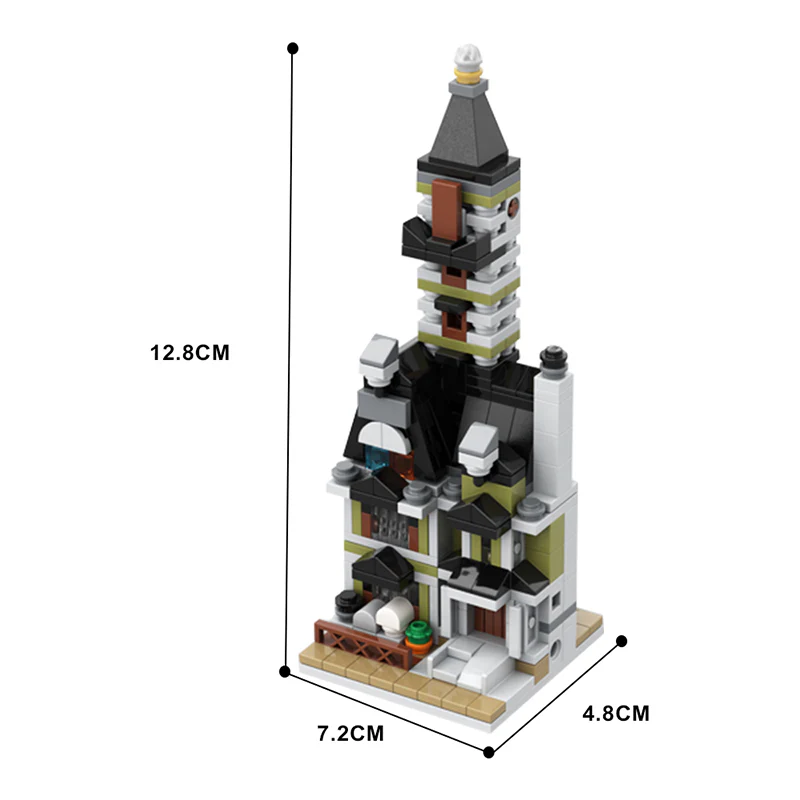 GOBRICKS MOC 107172 Mini Modular 10273 Haunted House - YWOBB