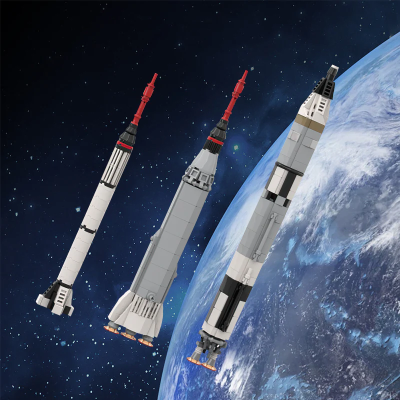 GOBRICKS MOC 115939 Mercury & Gemini Collection [Saturn V scale] - YWOBB