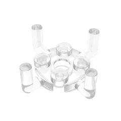 GOBRICKS GDS-1050 Round 2 x 2 with Pin Hole and 4 Arms Up - YWOBB