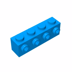 GOBRICKS GDS-637  Modified 1 x 4 with 4 Studs on  Side - YWOBB