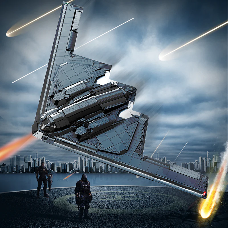 GOBRICKS MOC A0833 b-21 stealth bomber - YWOBB