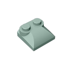 GOBRICKS GDS-800  Curved 2 x 2 x 2/3 with Two Studs and Curved Sides - YWOBB