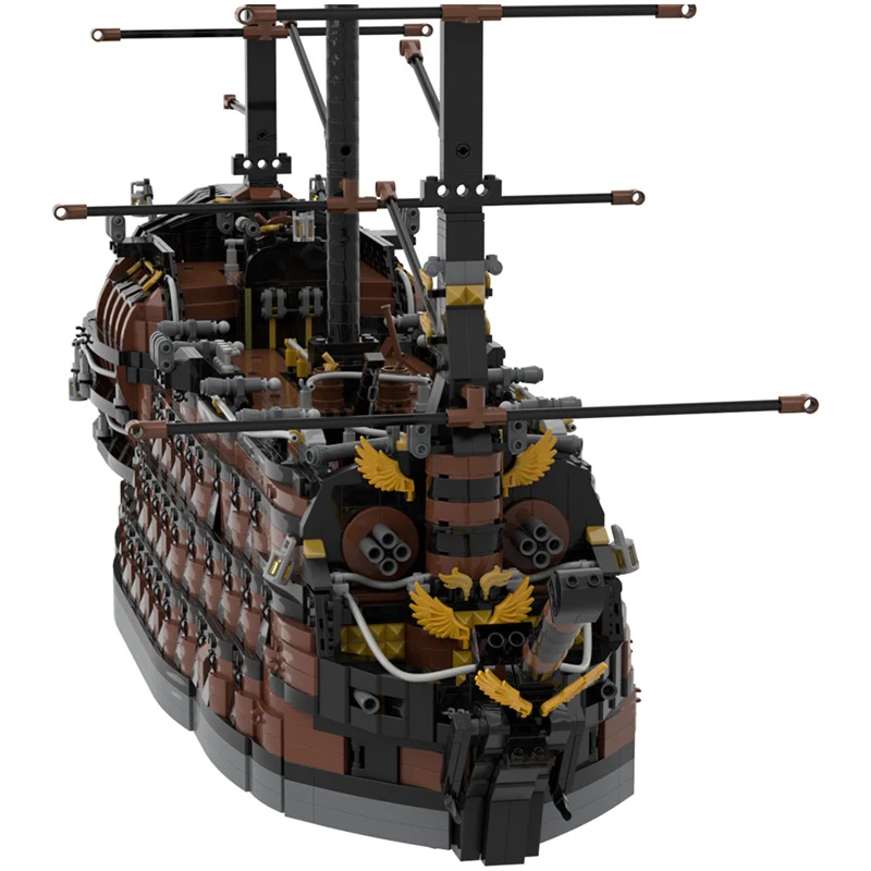 GOBRICKS MOC 156339 brown pirate ship - YWOBB