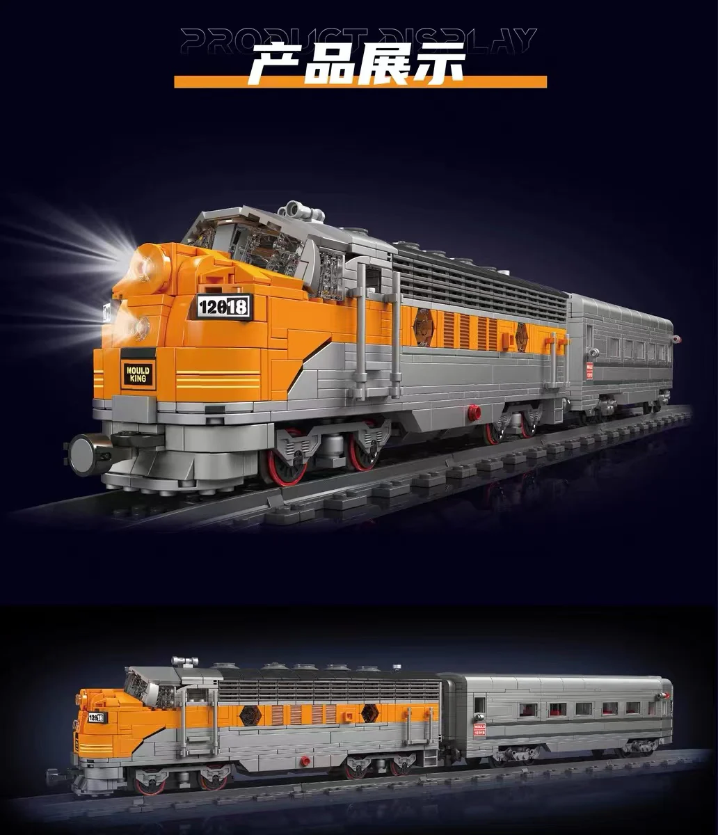 Mould King 12018 USA EMD F7 WP Diesel Locomotive - YWOBB