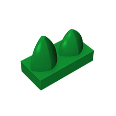 GOBRICKS GDS-1271 Modified 1 x 2 with 2 Teeth Vertical - YWOBB