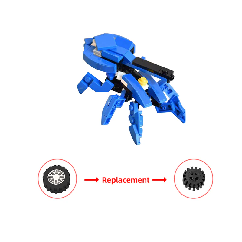 GOBRICKS MOC 140643 Spider robot tank with laser cannon - YWOBB