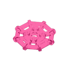 GOBRICKS GDS-1075 Modified 2 x 2 with Bar Frame Octagonal, Reinforced, Completely Round Studs - YWOBB