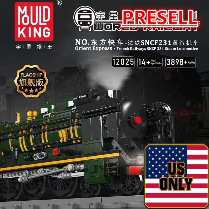 Mould King 12025 Orient Express-French Railways SNCF 231 Steam Locomotive OVP US Warehouse Version - YWOBB