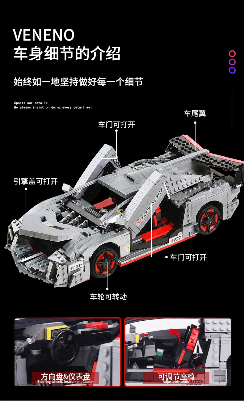 Mould King 10001/13110/13129 The Racing Cars - YWOBB