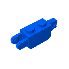 GOBRICKS GDS-1119 Hinge Brick 1 x 2 Locking with 1 Finger Vertical End and 2 Fingers Vertical End, 9 Teeth - YWOBB