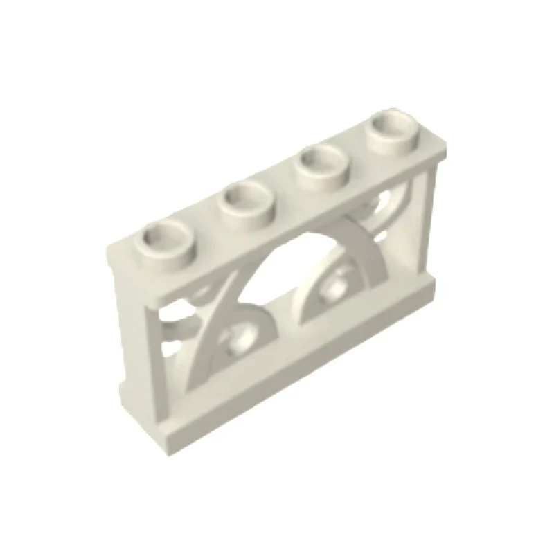 GOBRICKS GDS-M154 Fence 1 x 4 x 2 Ornamental with 4 Studs - YWOBB