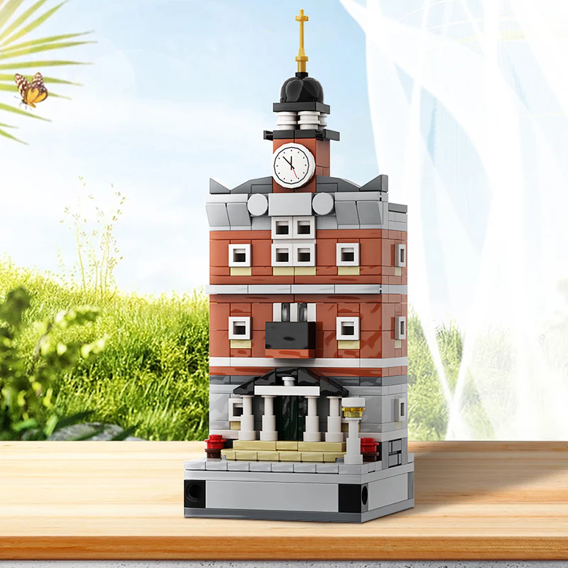 GOBRICKS MOC 145902 Microscale Town Hall 8x8 - YWOBB