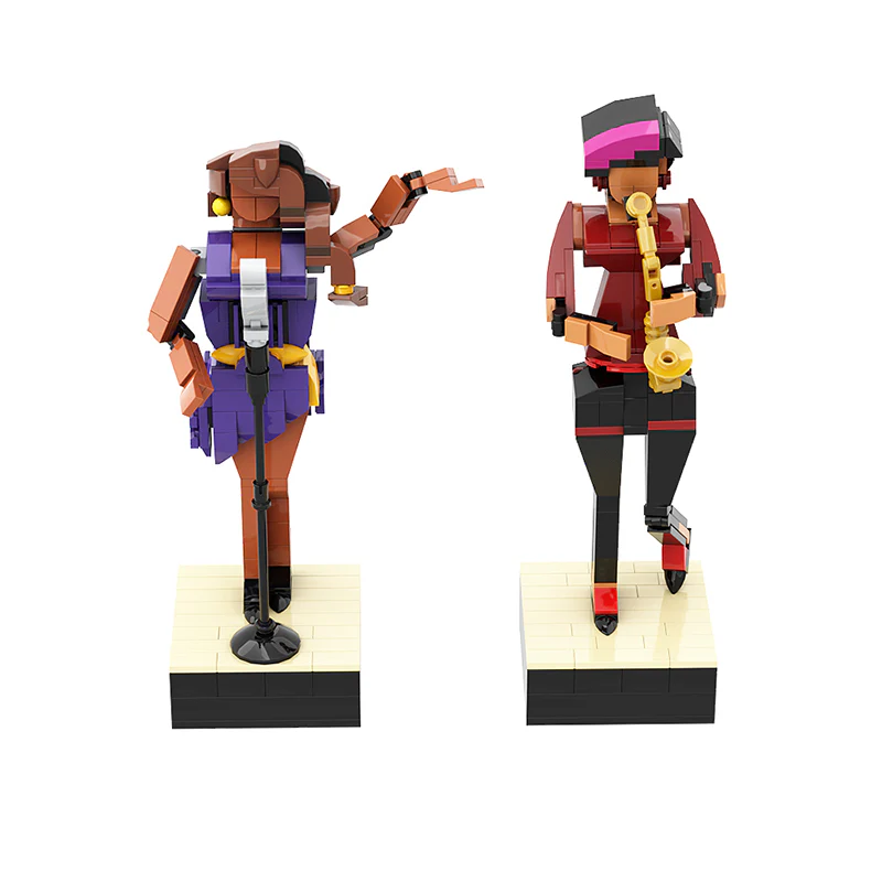 GOBRICKS MOC A0874 Blue Brick Jazz Club - YWOBB