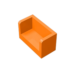 GOBRICKS GDS-1272 Panel 1 x 2 x 1 with Rounded Corners and 2 Sides - YWOBB