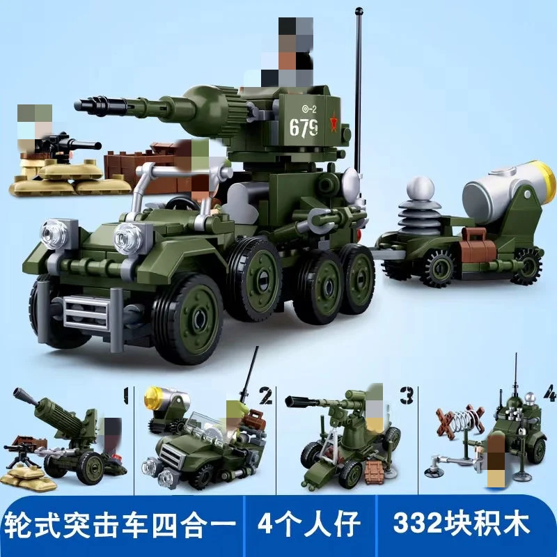 SLUBAN M38-B0679 World War II Reborn Integrated Wheeled Assault Vehicle - YWOBB