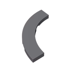 GOBRICKS GDS-1276 Round Corner 4 x 4 Macaroni Wide - YWOBB