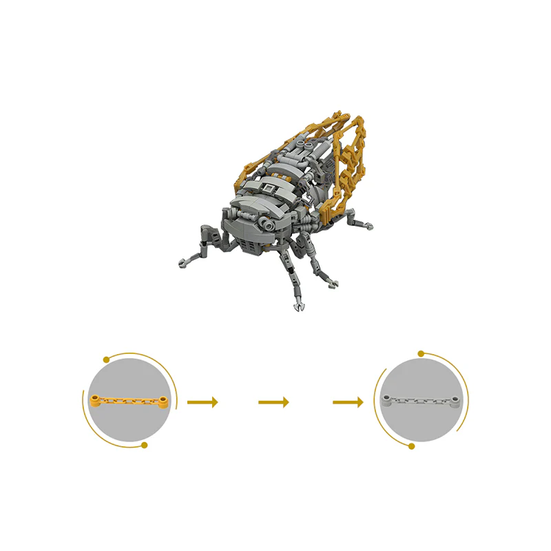 GOBRICKS MOC 48864 Mechanical cicada carrier (Mode A) - YWOBB