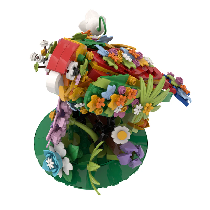 GOBRICKS MOC A1441 flower-talking bird - YWOBB