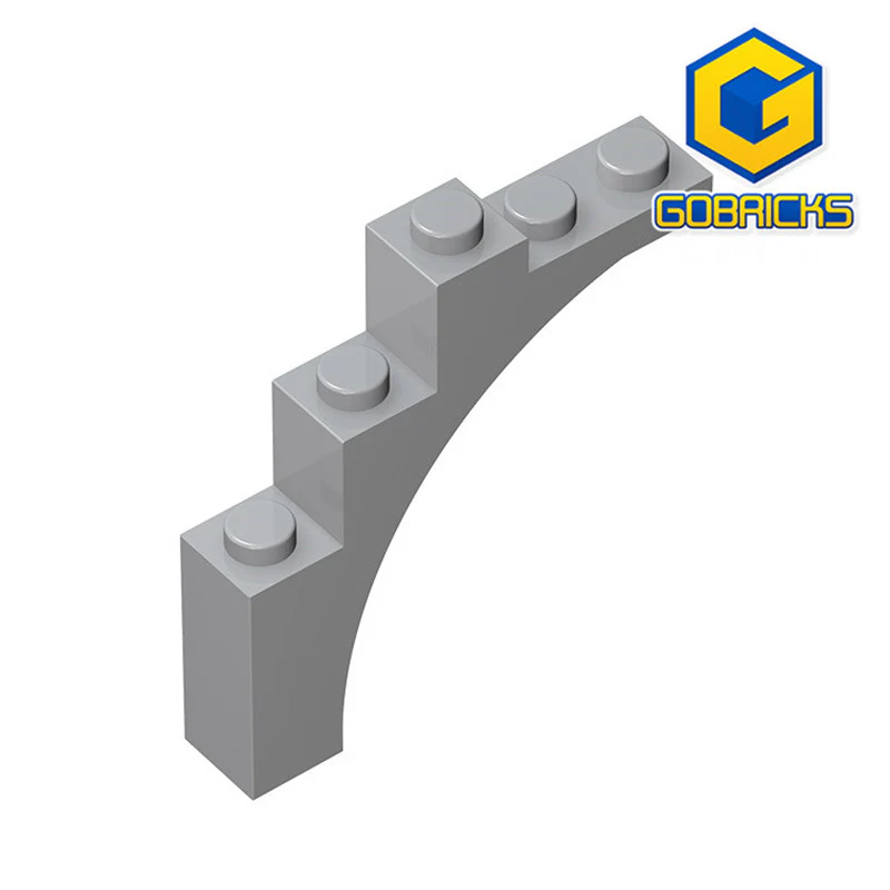 GOBRICKS GDS-715  Arch 1 x 5 x 4 - Irregular Bow, Reinforced Underside - YWOBB