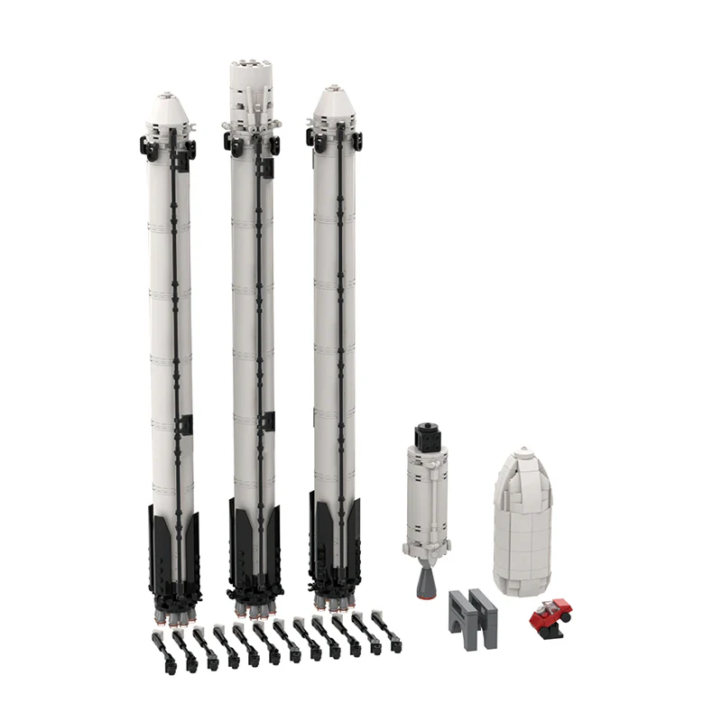 GOBRICKS MOC 75766 SpaceX Falcon Heavy [Saturn V scale] - YWOBB