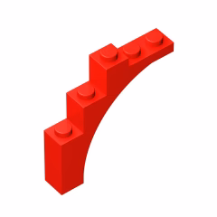 GOBRICKS GDS-715  Arch 1 x 5 x 4 - Irregular Bow, Reinforced Underside - YWOBB