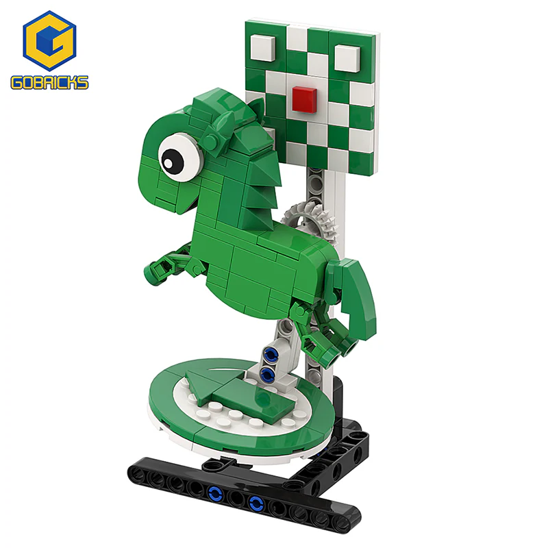 GOBRICKS MOC A0166Y01 a green horse - YWOBB